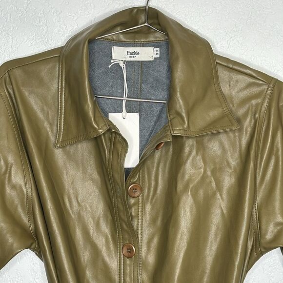 NWT The Frankie Shop Zoeyy Faux Leather Wrap Green XS - Picture 5 of 15